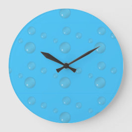 Reloj Redondo Grande Burbujas de agua azul