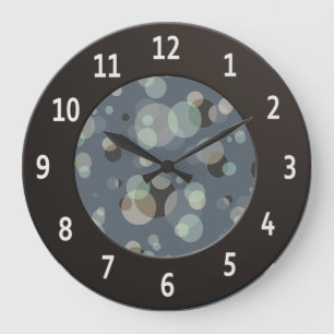 Reloj Redondo Grande Burbujas modernas con un círculo de dígitos blan