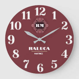 Reloj Redondo Grande Burgundy Elegance Custom name