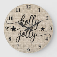 Burlap ruso con Holly Jolly Clock