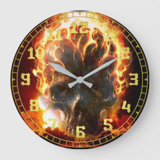 Reloj Redondo Grande Burning Skull