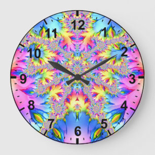 Reloj Redondo Grande Busy Pastel Fractal ~