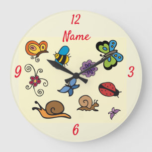Reloj Redondo Grande Butterflies Snails Insect Thunder_Cove