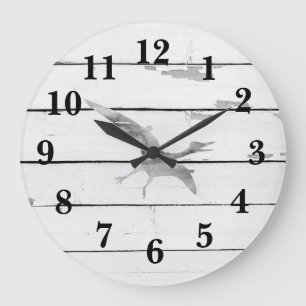 Reloj Redondo Grande Buzón rústico de decoración pterodáctica de dinosa