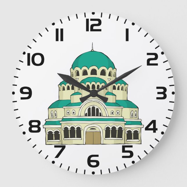 Reloj Redondo Grande Byzantine Architecture Teal Dome Cathedral (Anverso)