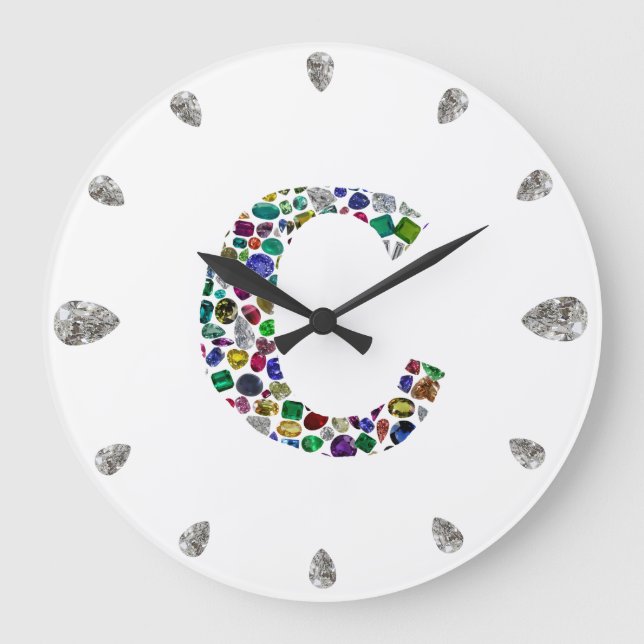 Reloj Redondo Grande C Diseño inicial de gema (Anverso)