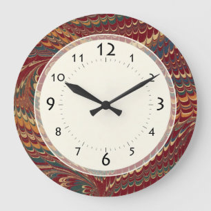 Reloj Redondo Grande Caballero de mármol antiguo elegante de Edwardian