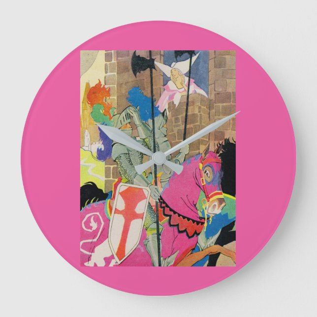 Reloj Redondo Grande caballero medieval a caballo (Anverso)