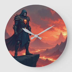 Reloj Redondo Grande Caballero Oscuro de la Llama