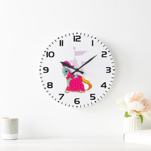 Reloj Redondo Grande Caballo Caballero Medieval en la fantasía armadura