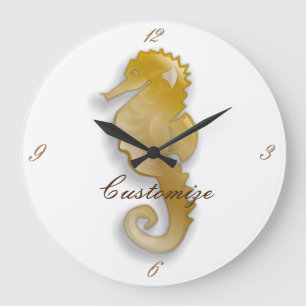 Reloj Redondo Grande Caballo de mar de oro Thunder_Cove