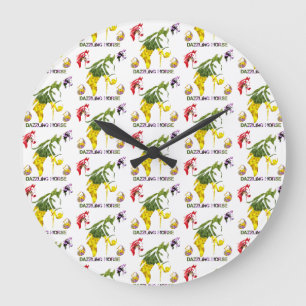 Reloj Redondo Grande caballo deslumbrante