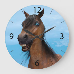 Reloj Redondo Grande Caballo feliz