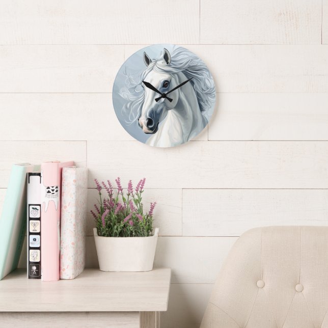 RELOJ REDONDO GRANDE  CABALLO HERMOSO #1  (Sala de lectura)