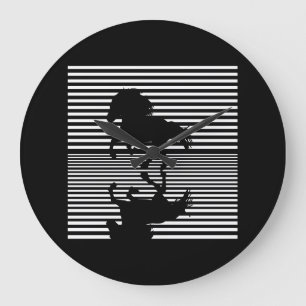 Reloj Redondo Grande Caballo islandés con toldo simulado Silhouette