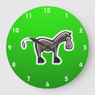 Reloj Redondo Grande Caballo lindo; Verde