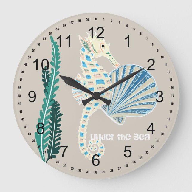 Reloj Redondo Grande Caballo marino (Anverso)