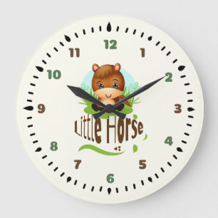 Reloj Redondo Grande Caballo pequeño