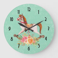 Caballo rocoso vintage con Bouquet floral