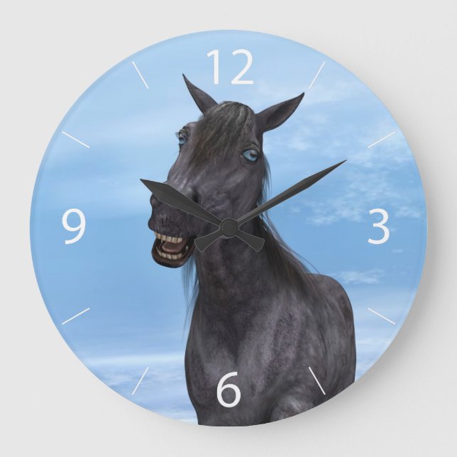 Reloj Redondo Grande Caballo sonriente (Anverso)