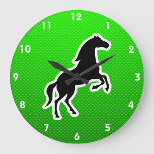 Reloj Redondo Grande Caballo verde
