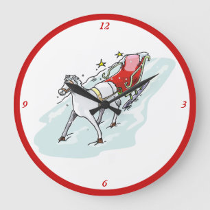 Reloj Redondo Grande Caballo y Carruaje -