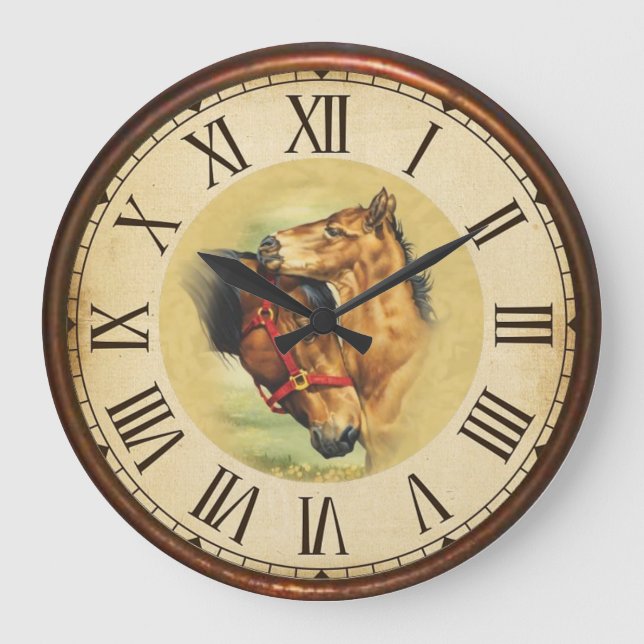 Reloj Redondo Grande Caballos (Anverso)
