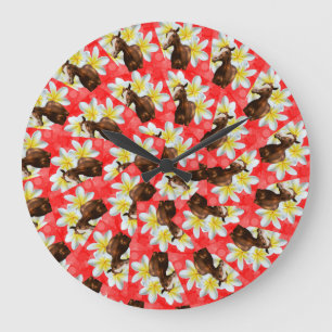 Reloj Redondo Grande Caballos Circulares Y Diseño Frangipano,