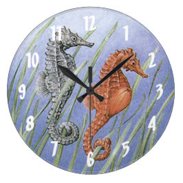Reloj Redondo Grande Caballos de mar