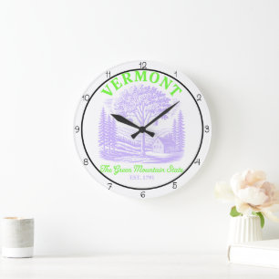Reloj Redondo Grande Cabaña del Estado de Vermont Green Mountain
