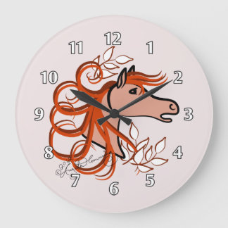Reloj Redondo Grande Cabeza de caballo elegante