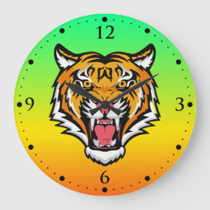 Reloj Redondo Grande Cabeza de tigre ruidosa-25818