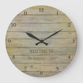 Reloj Redondo Grande Cabina agradable de los pinos del lago mountain