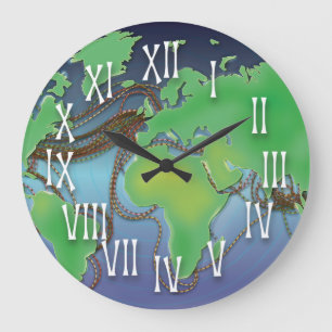 Reloj Redondo Grande Cabos del mundo - Cables submarinos