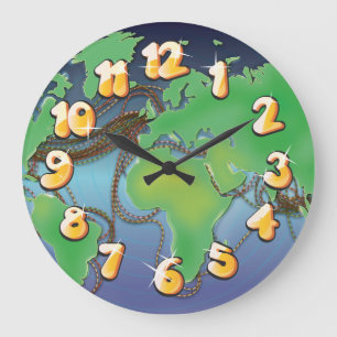 Reloj Redondo Grande Cabos del mundo - Cables submarinos