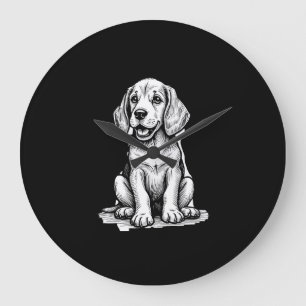 Reloj Redondo Grande Cachorro Beagle adorable, familia Amante de los an