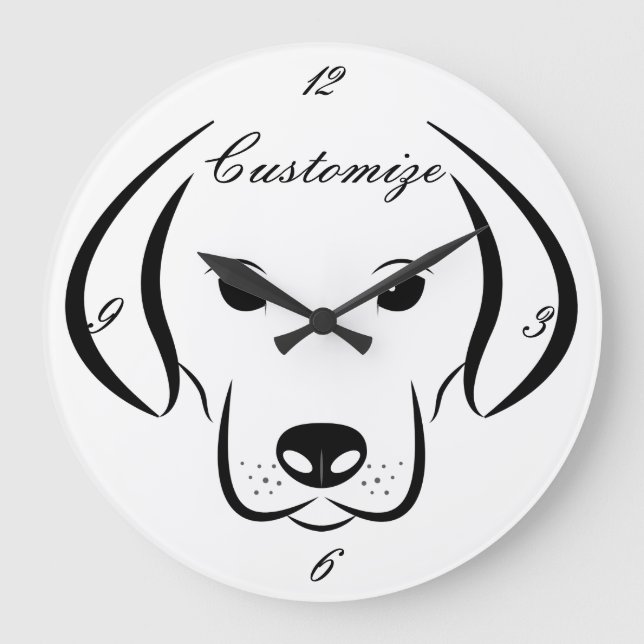 Reloj Redondo Grande Cachorro Cachorro Cachorro (Anverso)