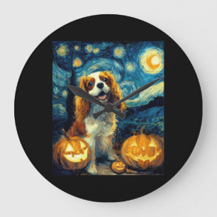 Reloj Redondo Grande Cachorro Cute Cavalier King Charles Spaniel Hallow
