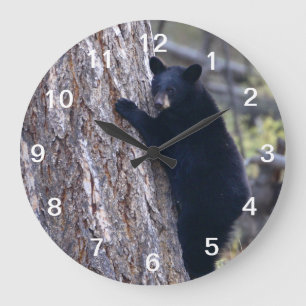Reloj Redondo Grande cachorro de oso negro