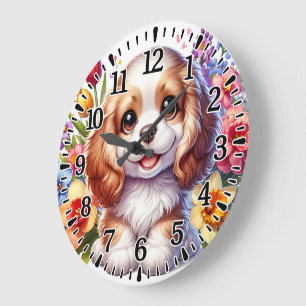 Reloj Redondo Grande Cachorro feliz