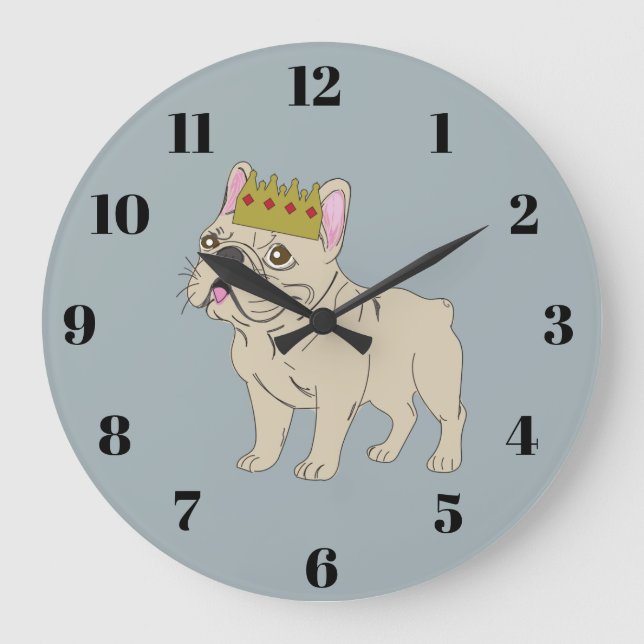 Reloj Redondo Grande Cachorro Real (Anverso)