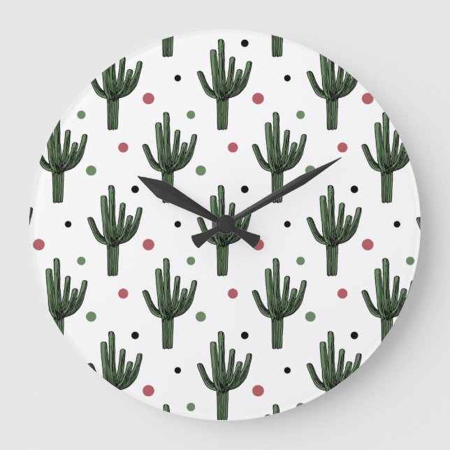 Reloj Redondo Grande Cactus (Anverso)