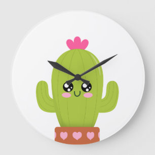 Reloj Redondo Grande Cactus