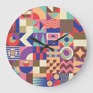 Reloj Redondo Grande Cactus Succulent: Doodle estilo boceto