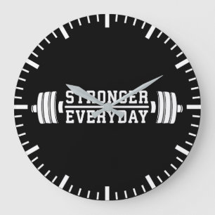 Reloj Redondo Grande Cada día más fuerte: Inspirador de entrenamiento