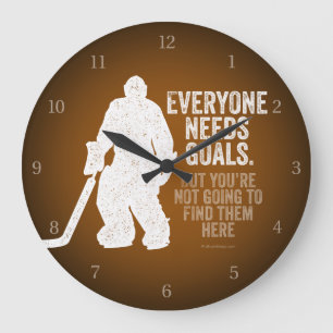 Reloj Redondo Grande Cada uno necesita las metas (el hockey)