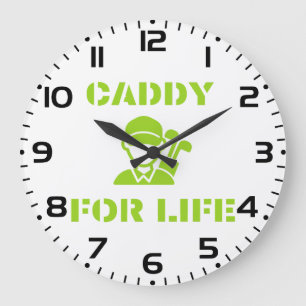 Reloj Redondo Grande Caddy de Golf para Toda la Vida Etiqueta Verde Lim