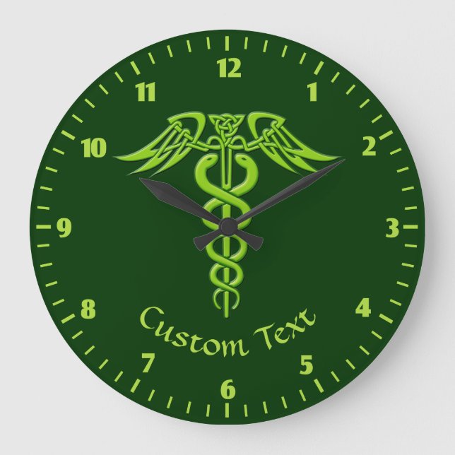 Reloj Redondo Grande Caduceo Celta Verde (Anverso)