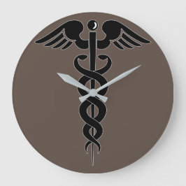 Reloj Redondo Grande caduceus-medicina-símbolo-médico-logo