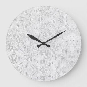 Reloj Redondo Grande Caer en un encaje blanco